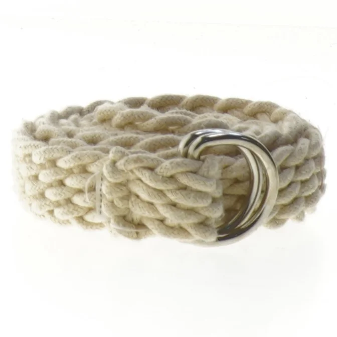Flettet bælte med dobbelt D-ring (str. 103 cm)