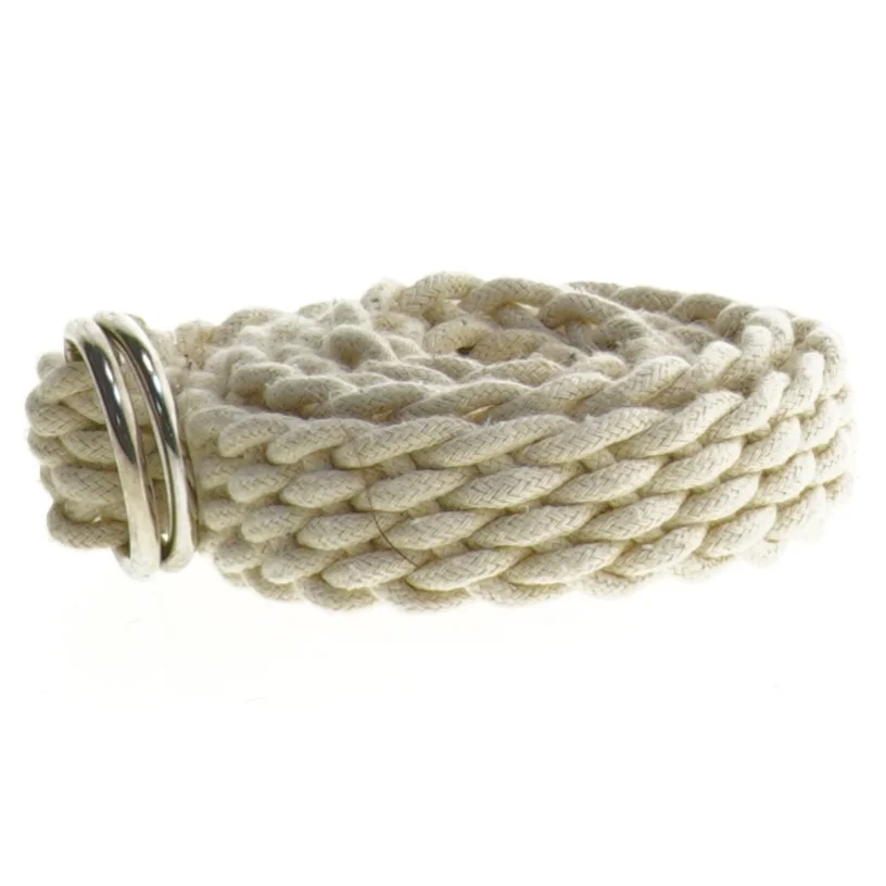 Flettet bælte med dobbelt D-ring (str. 103 cm)