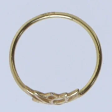 Guldring med blomstermotiv (str. 49 mm)