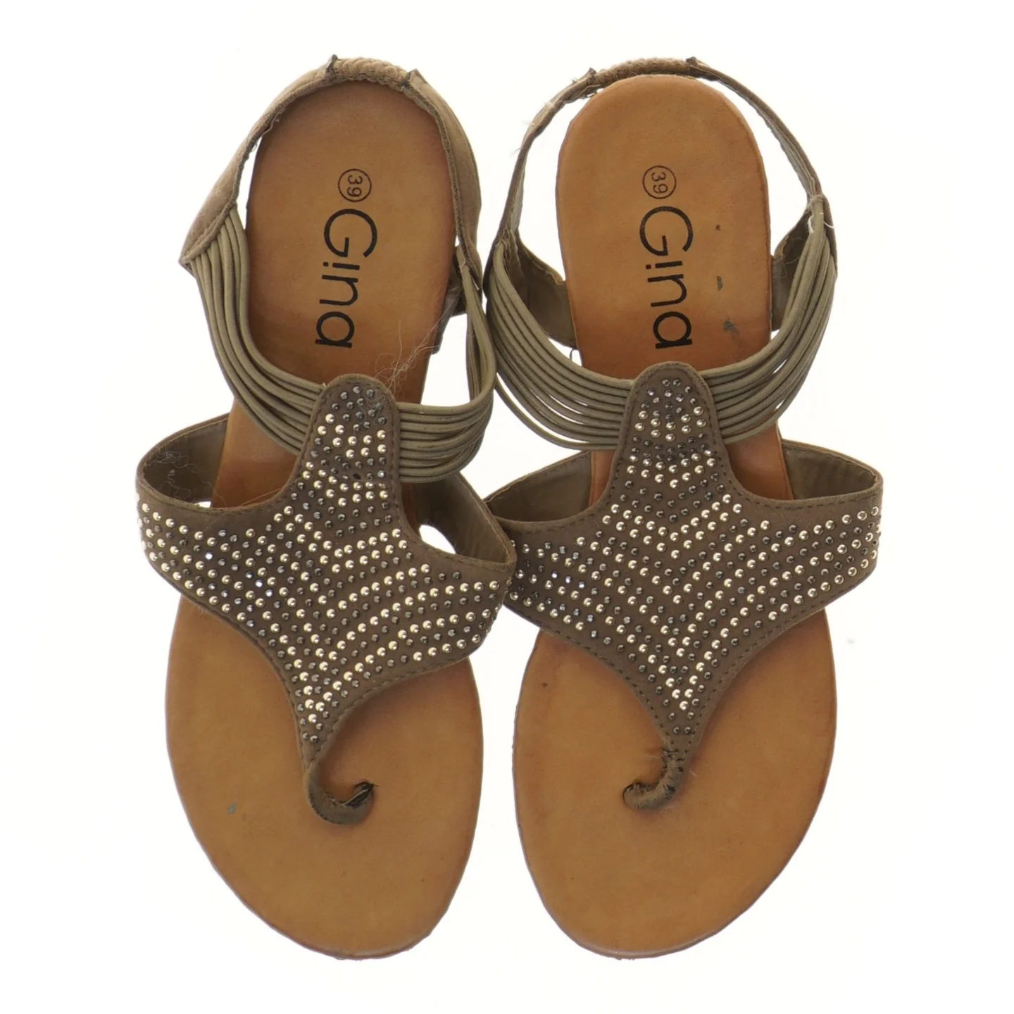Brune sandaler med sten fra Gina (str. 39 )
