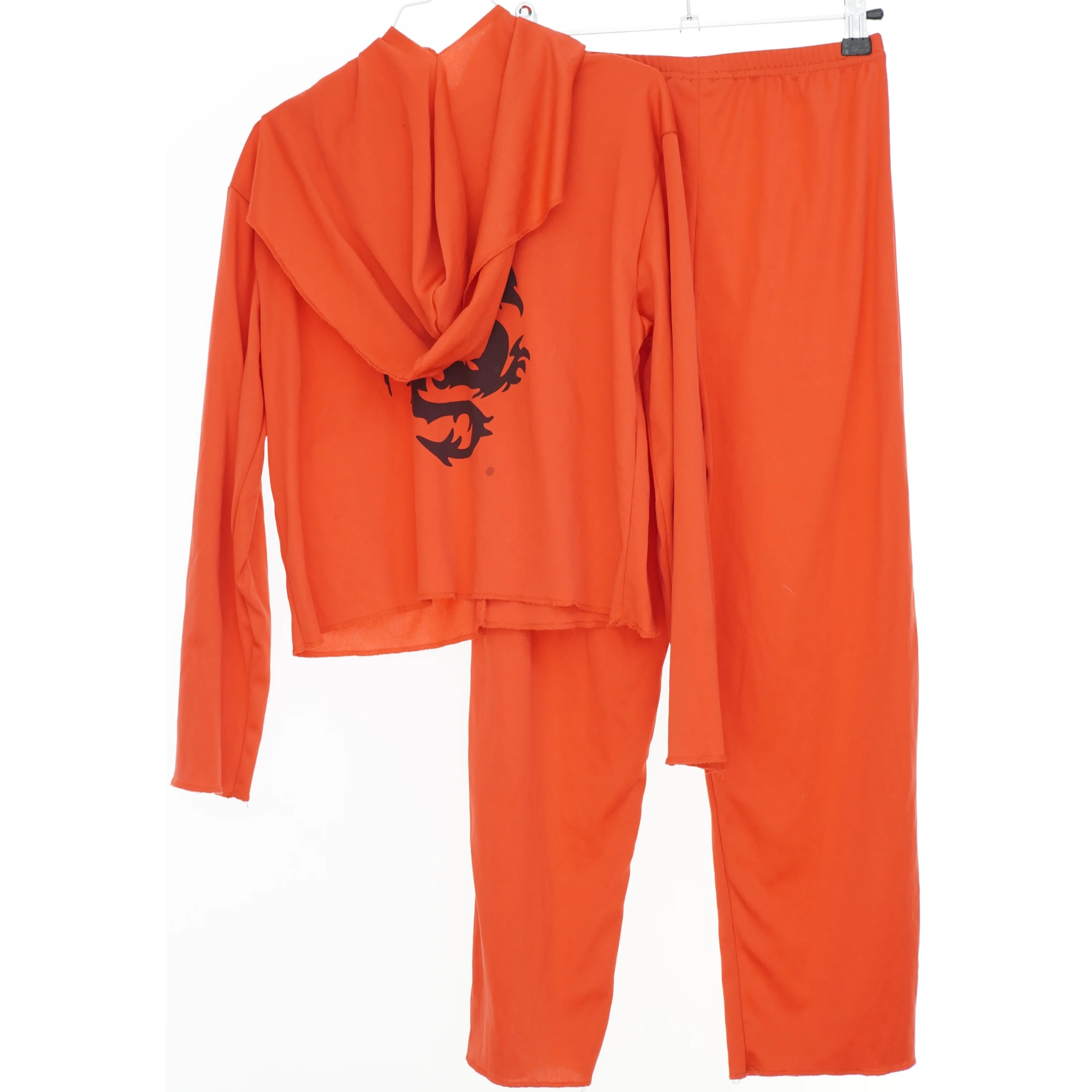 Orange hættetrøje og bukser sæt (str. 140)