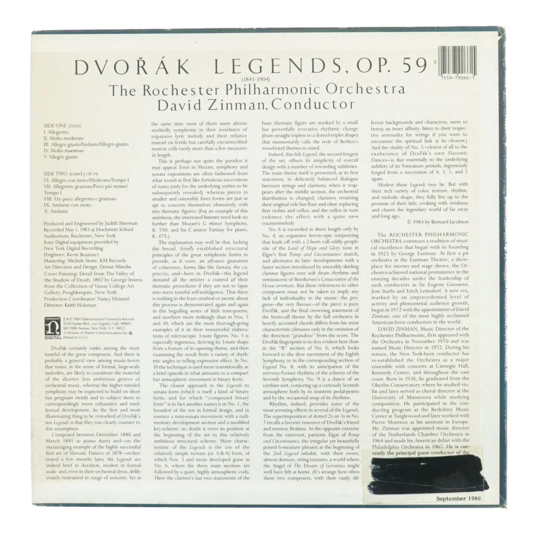 Antonín Dvořák, legends fra Digital Recording (str. 30 cm)