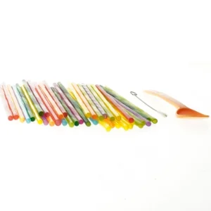 Multifarvede plastik sugerør (str. 20 cm)