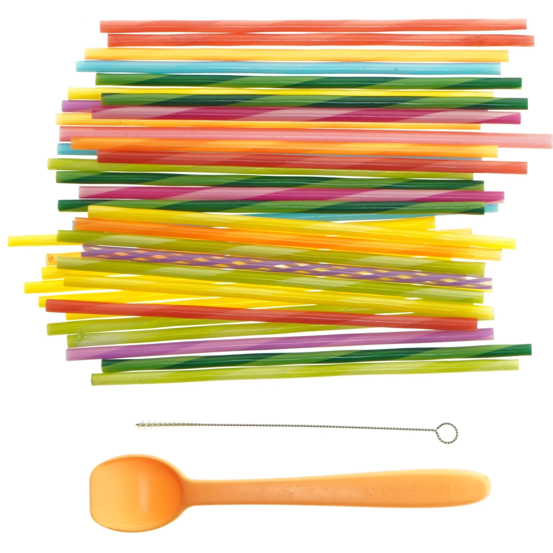 Multifarvede plastik sugerør (str. 20 cm)