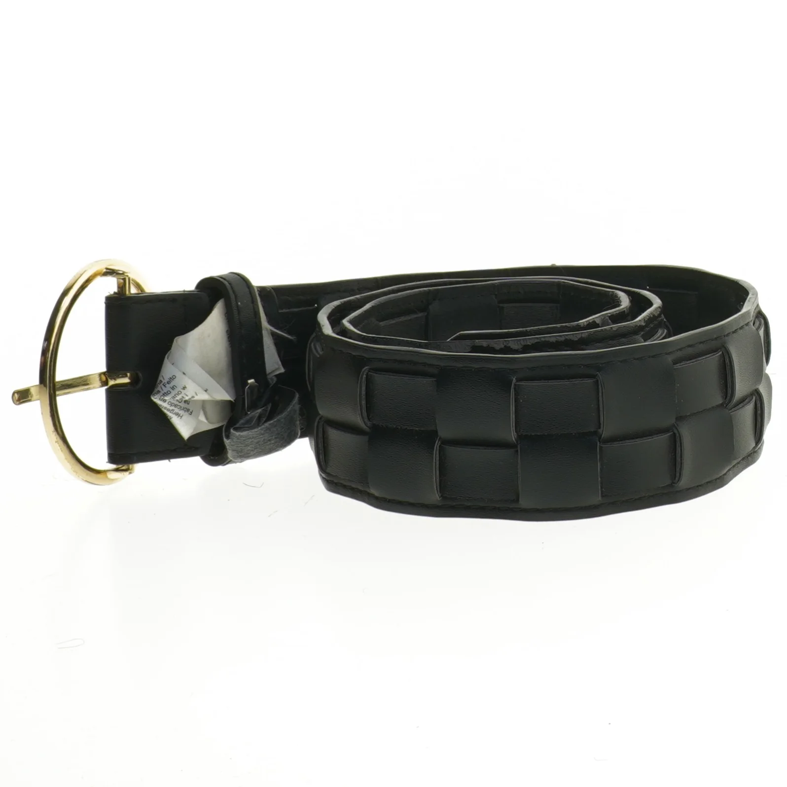 Sort bælte med guldspænde (str. 86 cm)