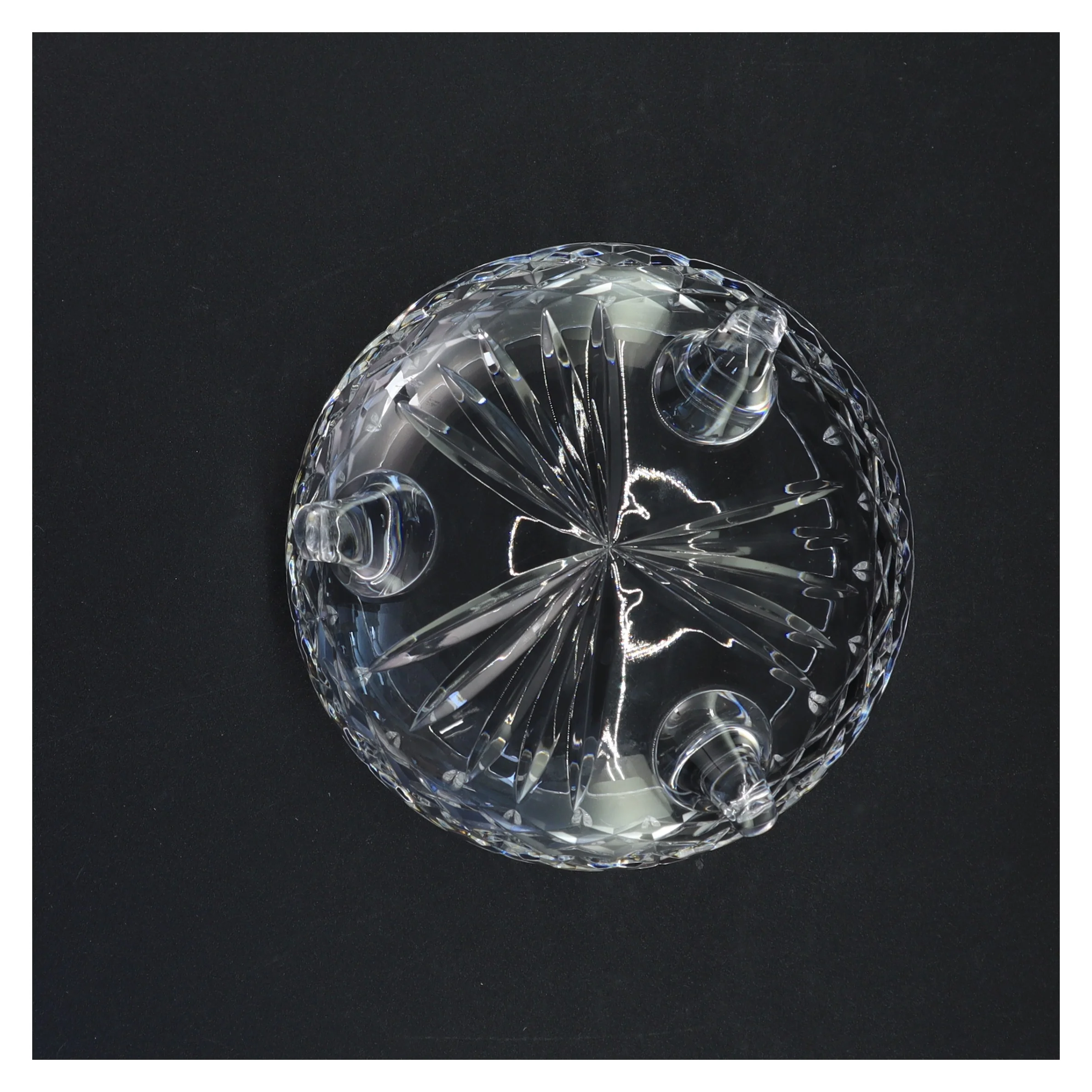 Krystal skål på fødder (str. Ø 13 cm)