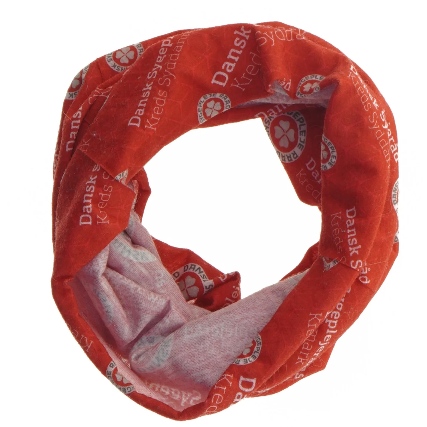 Rød halsedisse med logo fra Dansk Sygeplejeråd (str. 43 cm)