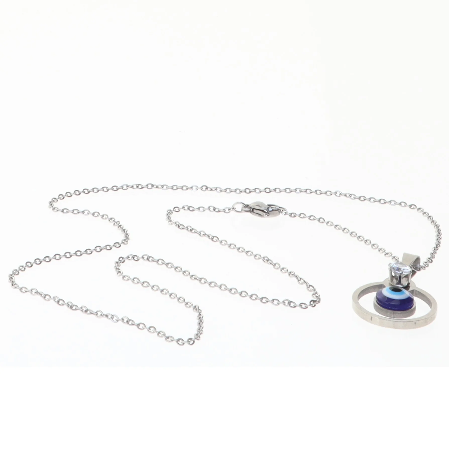 Halskæde med øje (str. Kæde 50 cm vedhæng ø 1,9 cm)