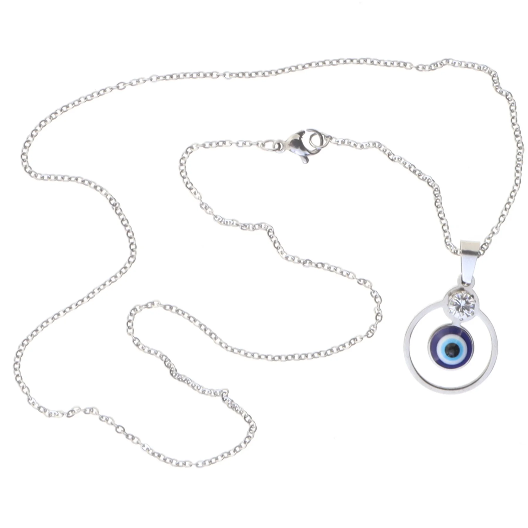 Halskæde med øje (str. Kæde 50 cm vedhæng ø 1,9 cm)