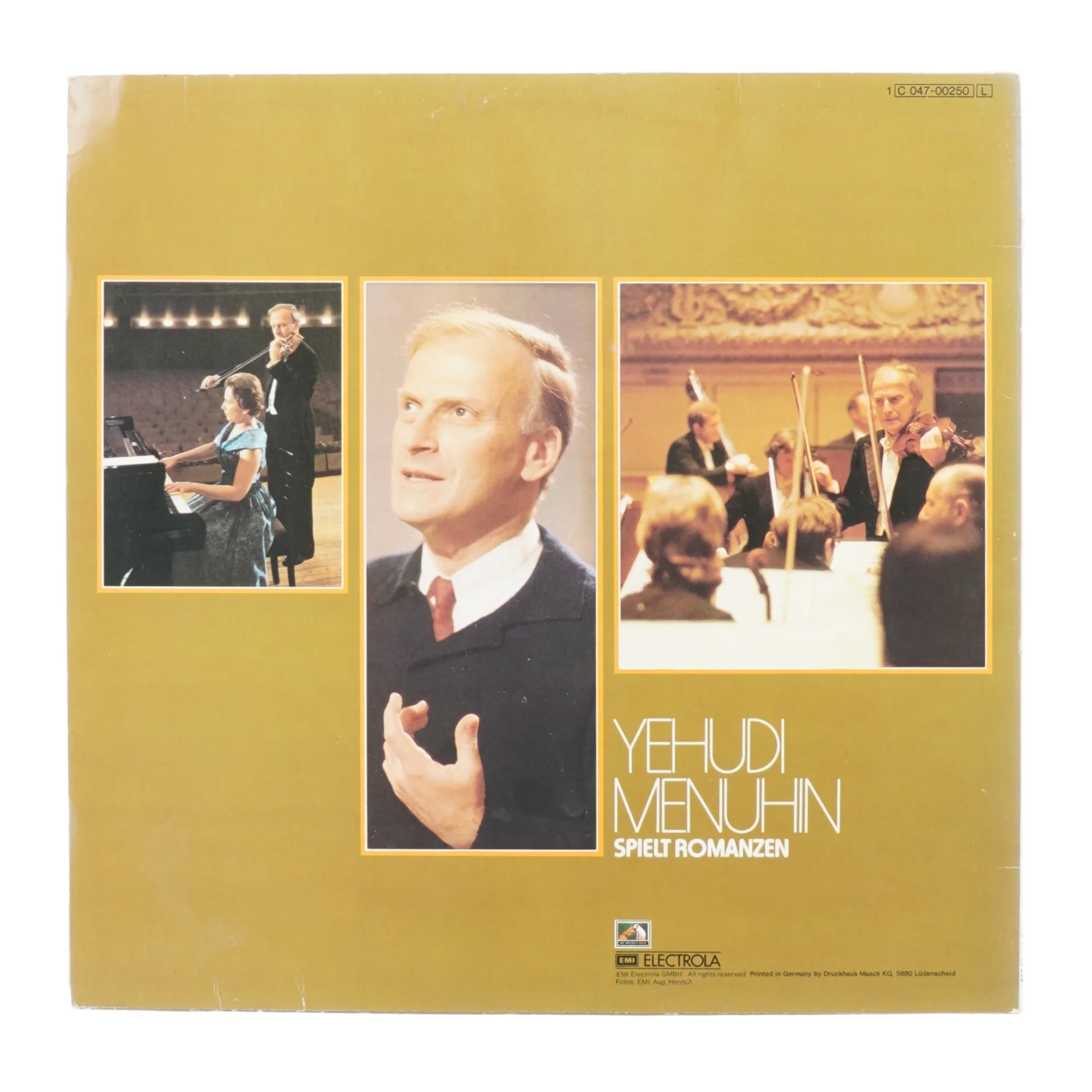 Yehudi Menuhin, spielt er omanzen fra Emi (str. 30 cm)