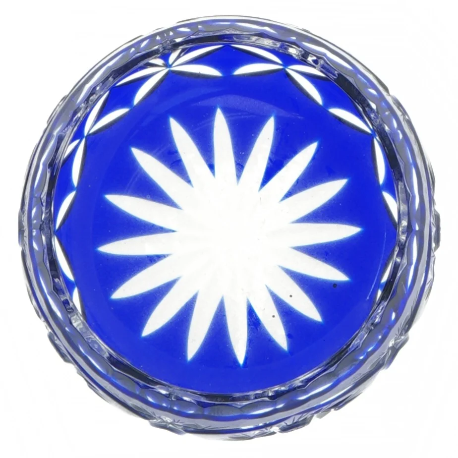 Blå krystalglas skål (str. 12 x 7,5 cm)