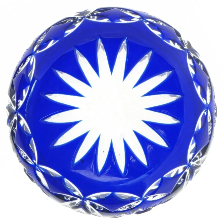 Blå krystalglas skål (str. 12 x 7,5 cm)