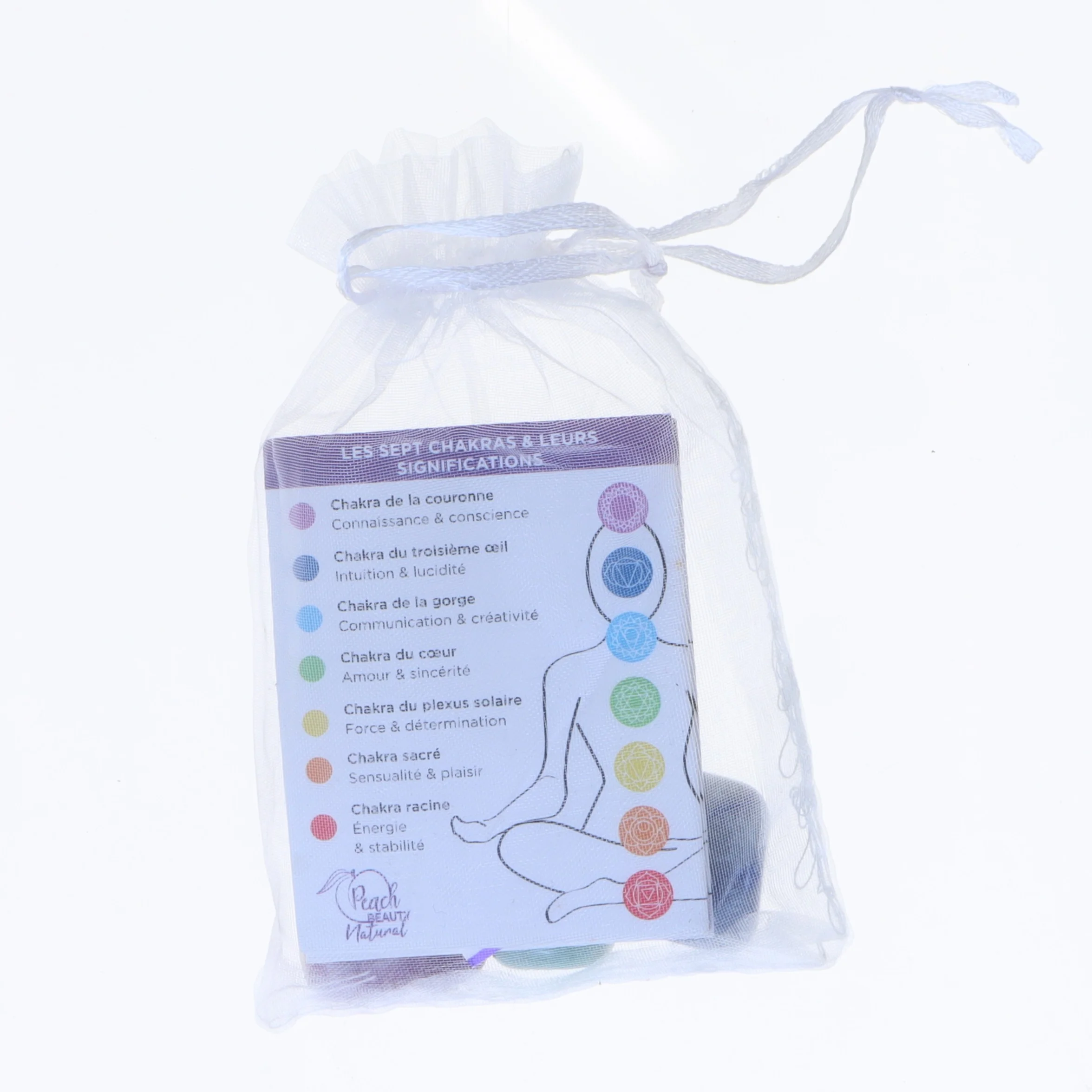 Wellness krystalsæt i pose fra Peach Beauty (str. 3 cm)