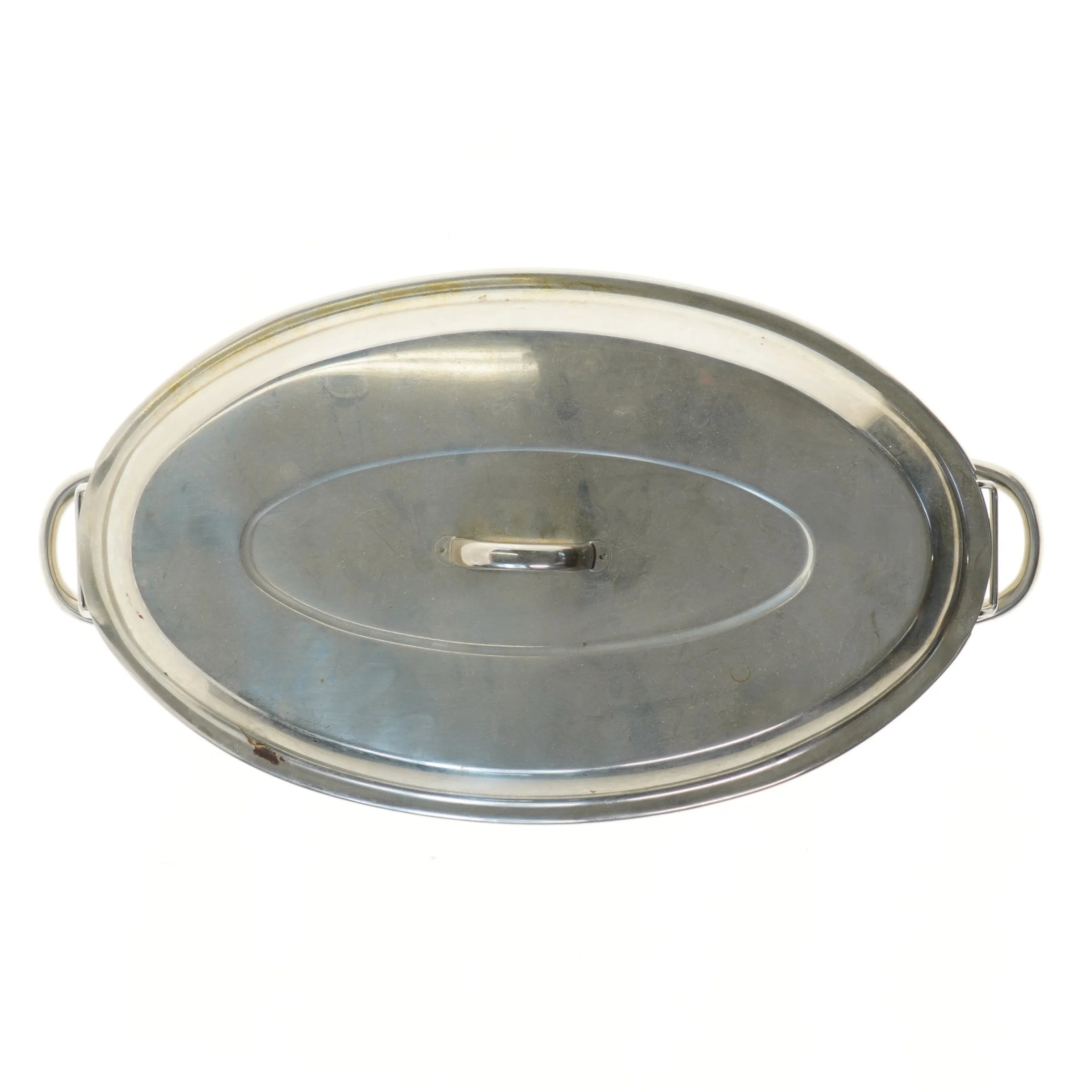 Oval stegegryde med låg (str. 40x23,5 cm)