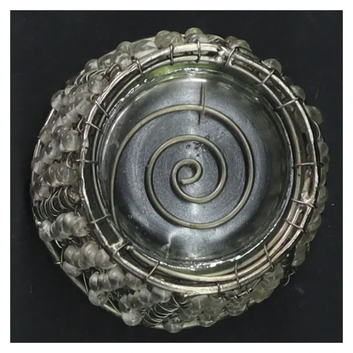 Glasstage med perler (str. Ø 5x8 cm)