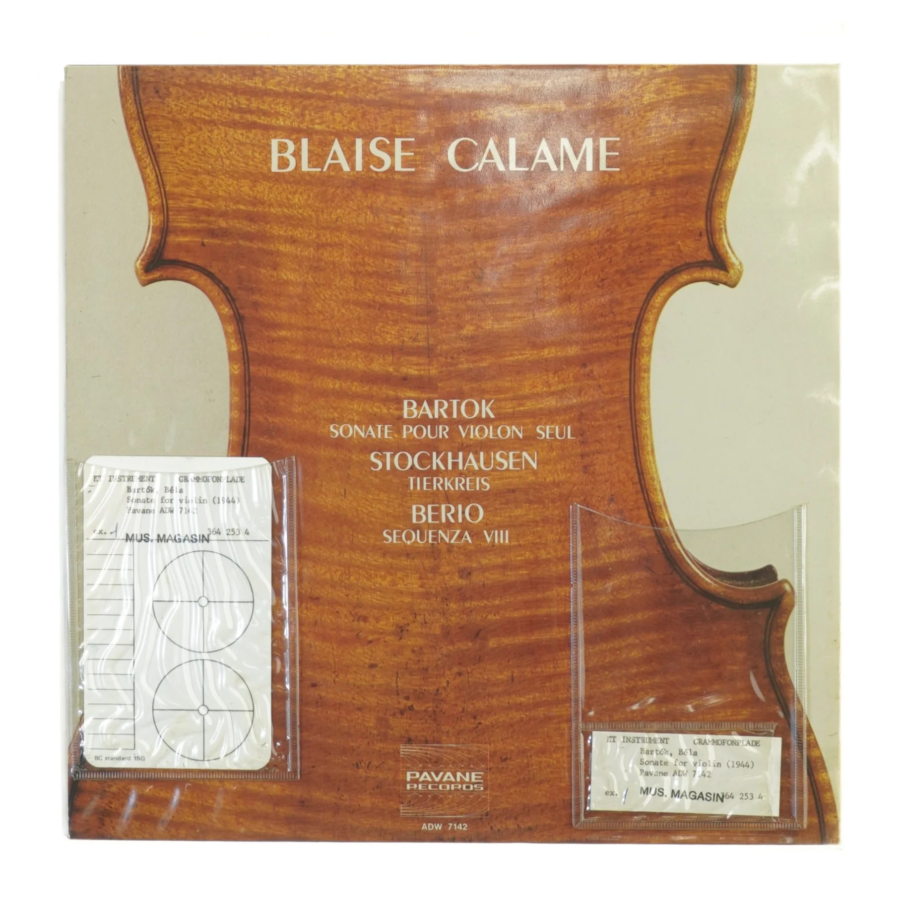Blaise Calame fra Pavane Records (str. 30 cm)