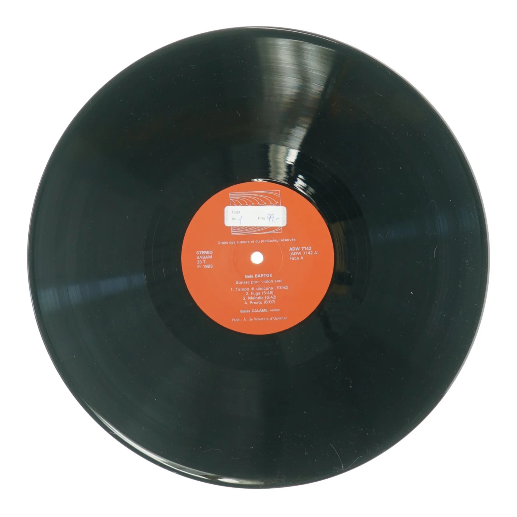 Blaise Calame fra Pavane Records (str. 30 cm)