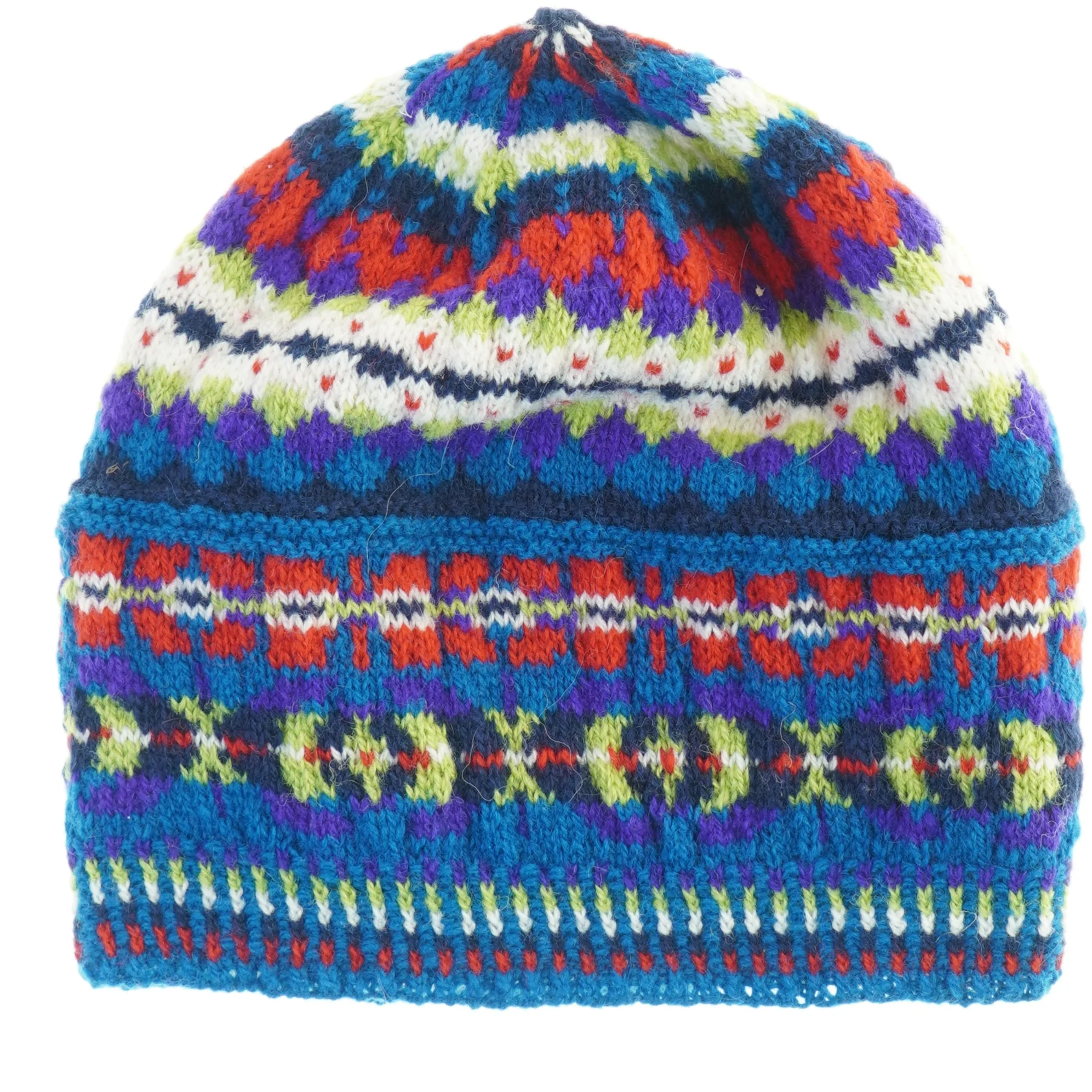 Strikket hue med mønster fra Kim Coutts (str. Diameter, 20 cm)