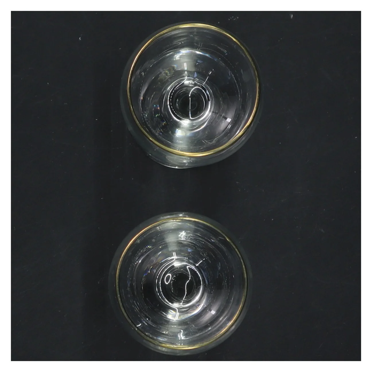 Sæt med glas med guldkant (str. Ø 5x9,5 cm)