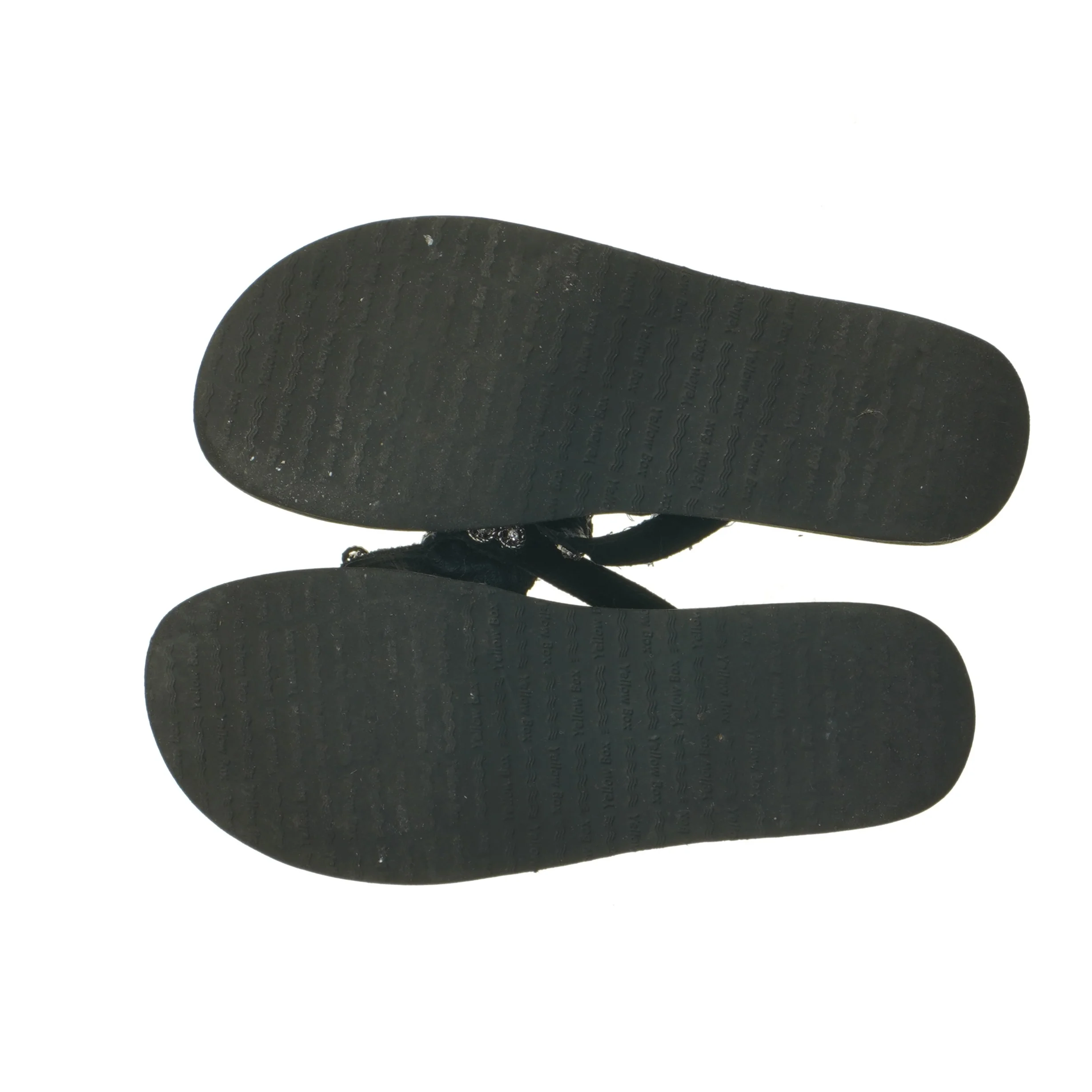 Sorte platform flip-flops med dekoration fra Yellowbox (str. Længde, 27 cm)