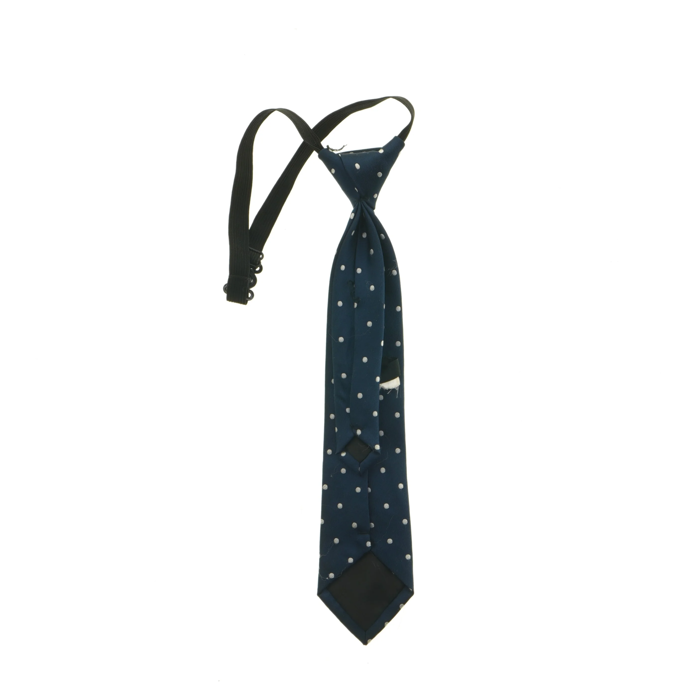 Mørkeblå slips til børn med prikker (str. 30 x 5 cm)