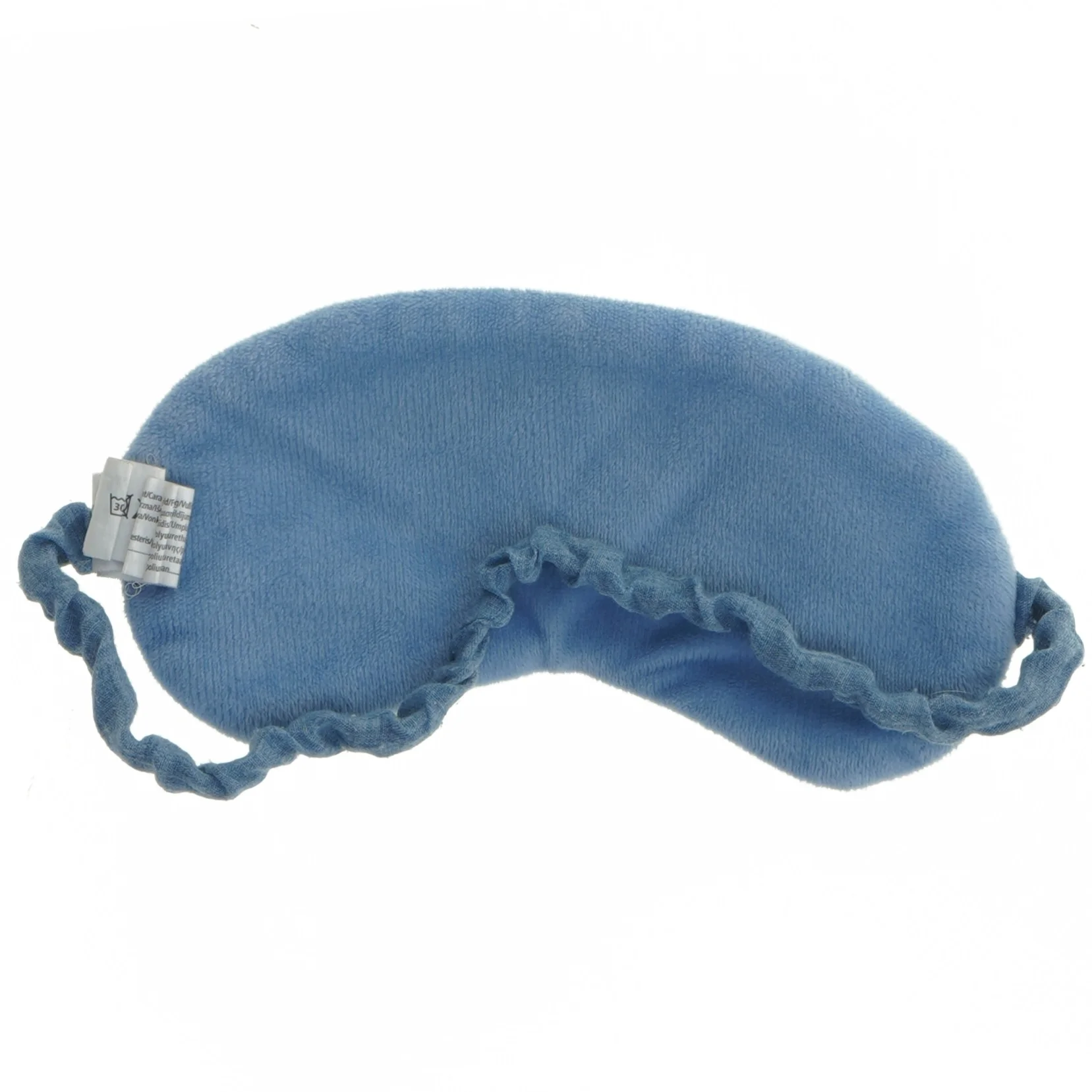 Sove maske i blå tekstil (str. 18,5 cm)