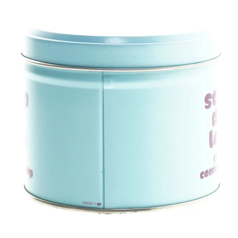 Metal dåse til opbevaring (str. Ø 10x8 cm)