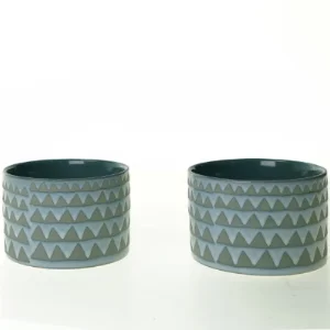 Keramikskåle med smuk glasur (str. 11 x 7 cm)