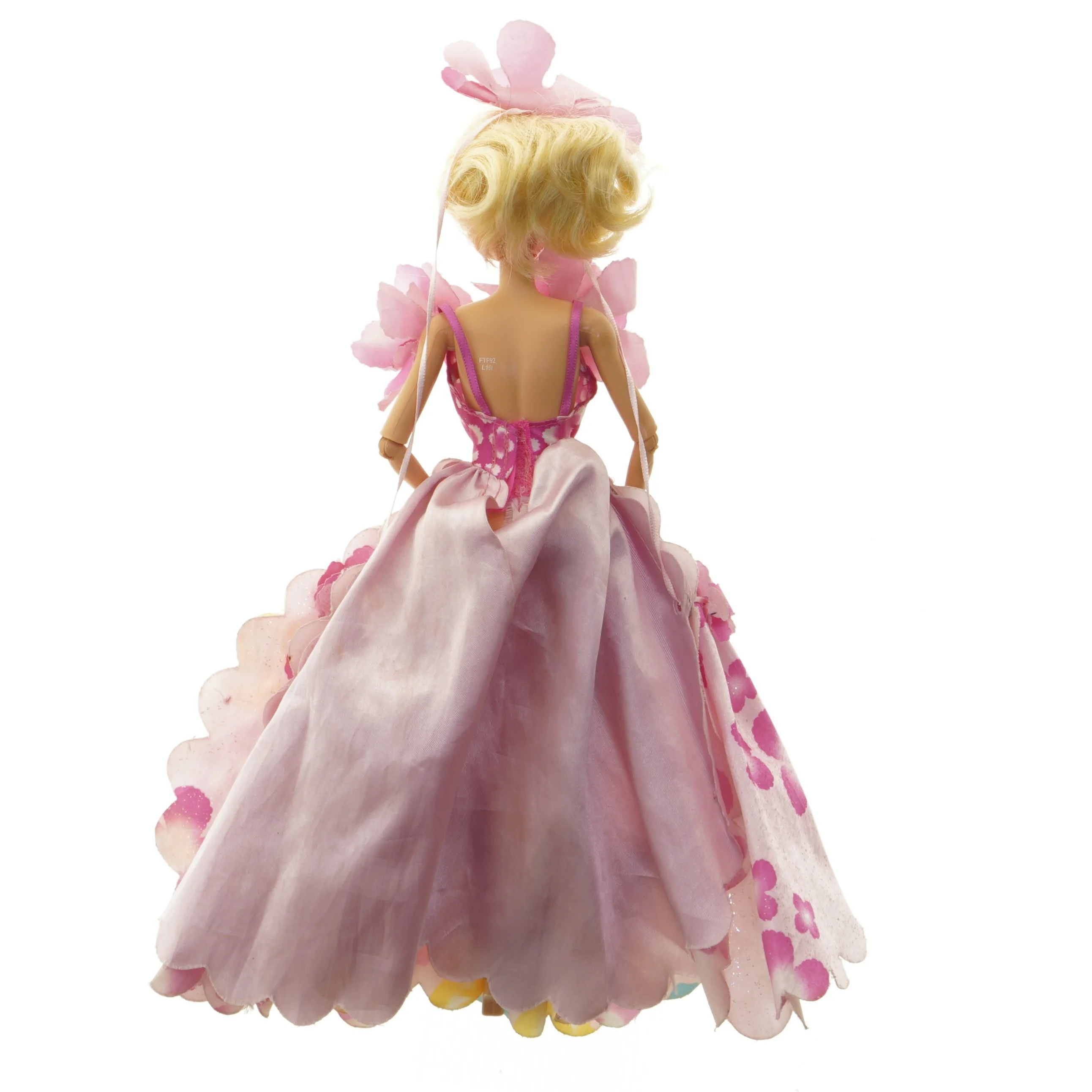 Dukke med blomsterkjole (str. 32 cm)