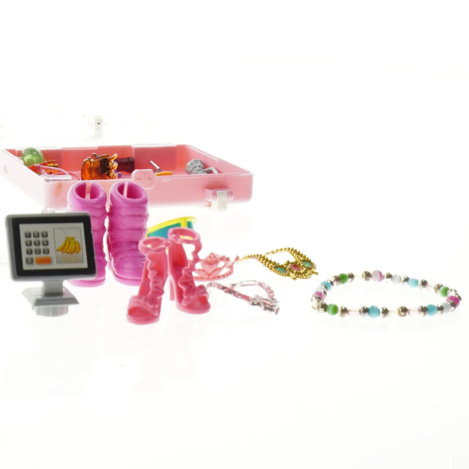 Dukketilbehørssæt med opbevaringskasse (str. 11 cm)