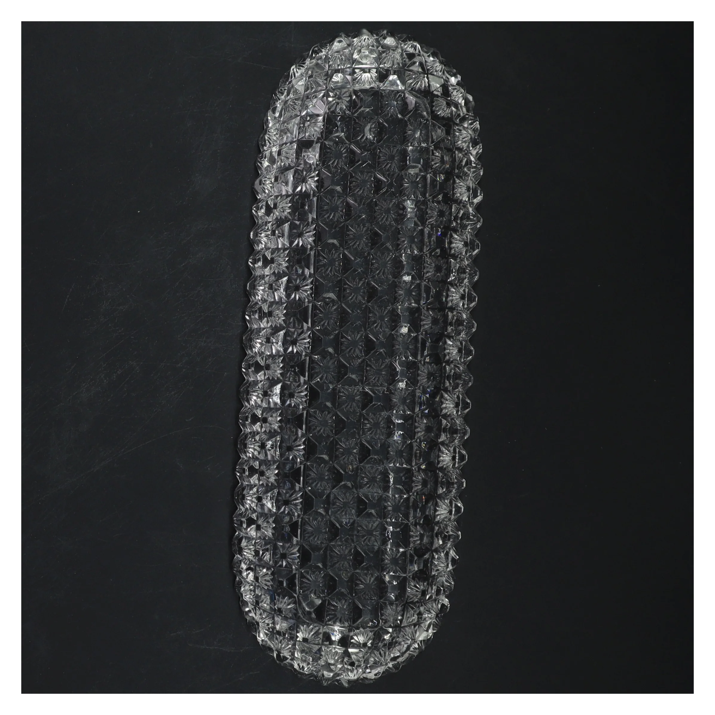 Glasfad med mønster (str. 25 cm)