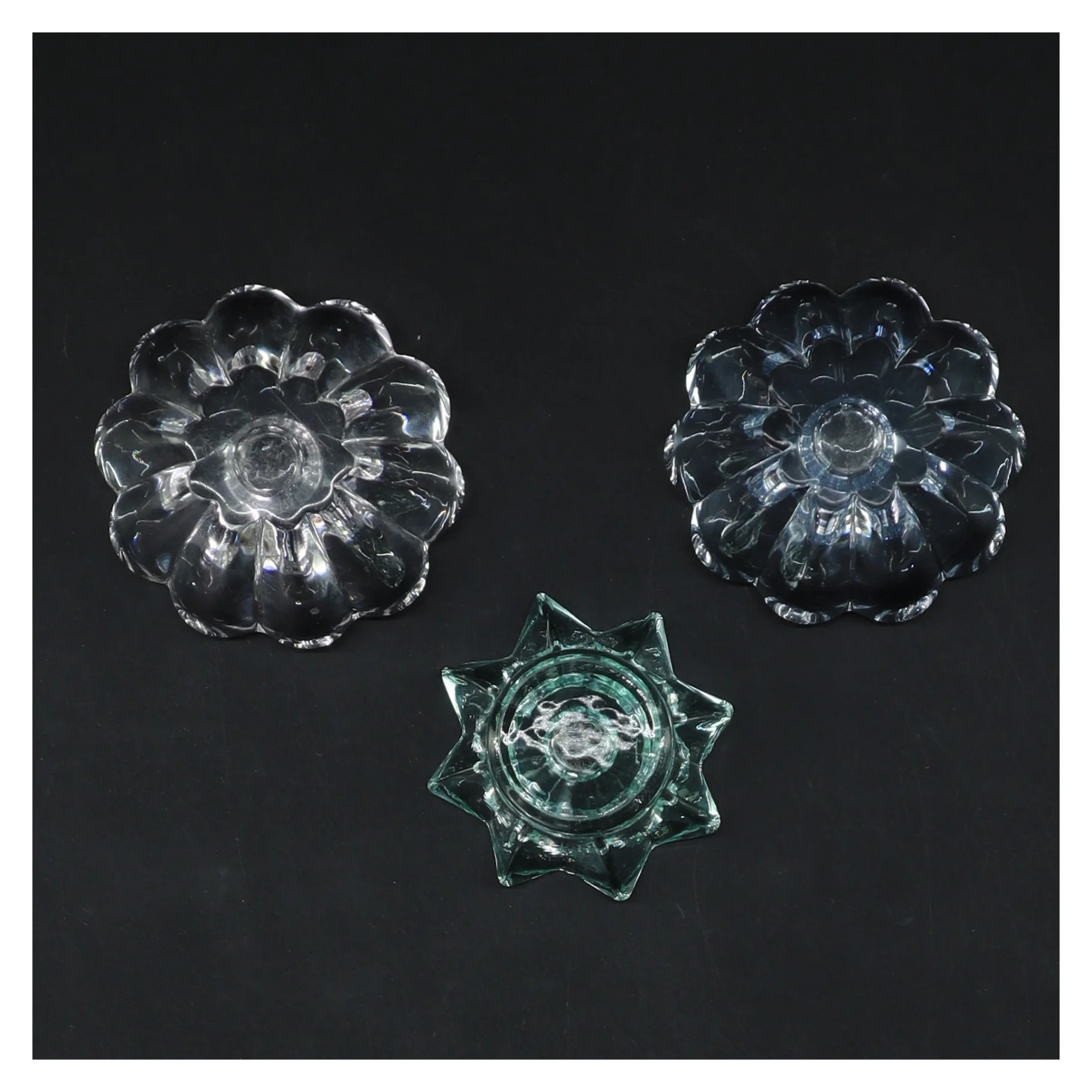 3 stk. Glaslysestager