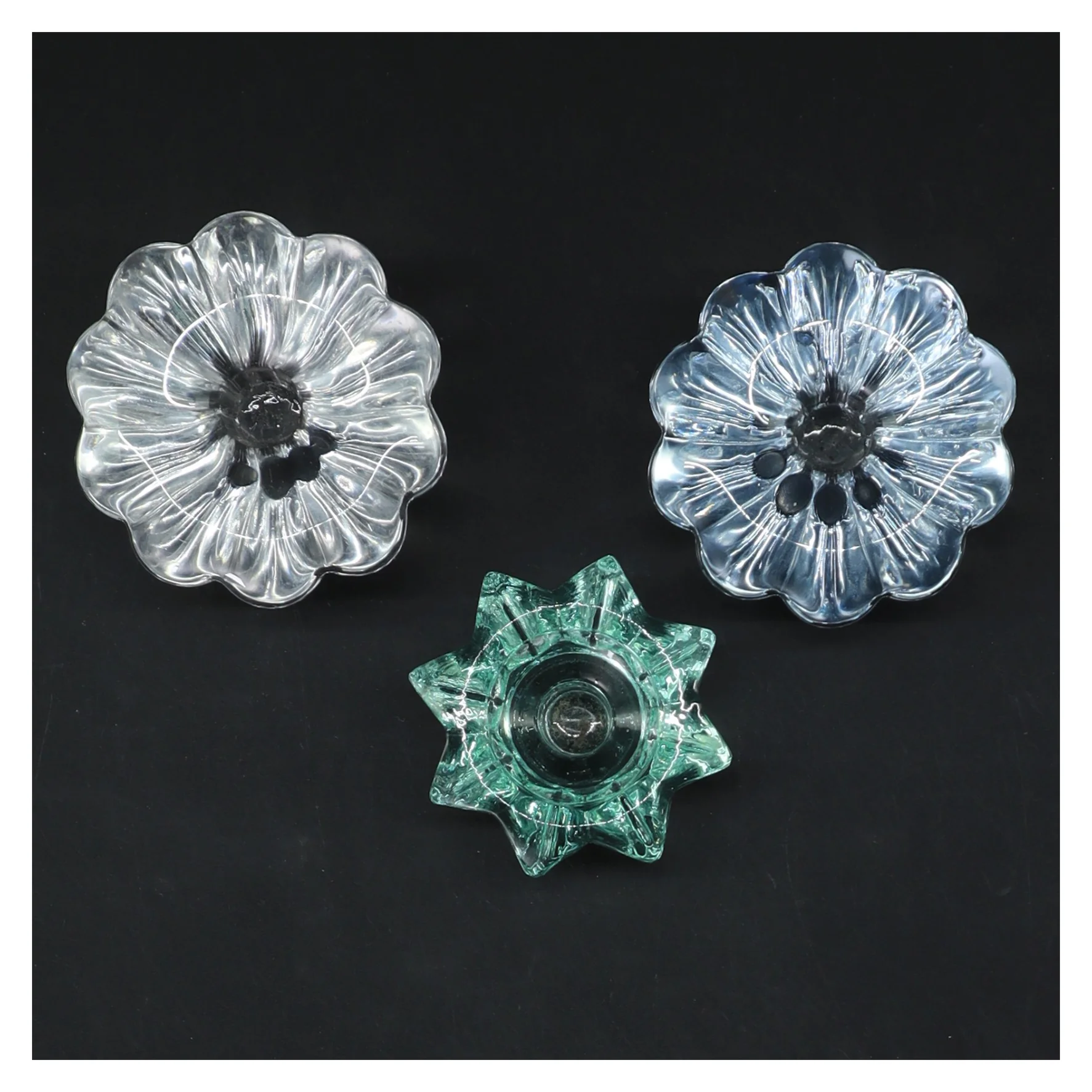 3 stk. Glaslysestager