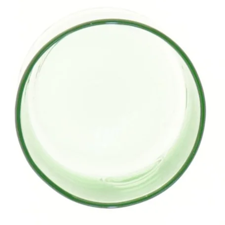 Grønt glas med indgraveret ansigt (str. 8 cm)