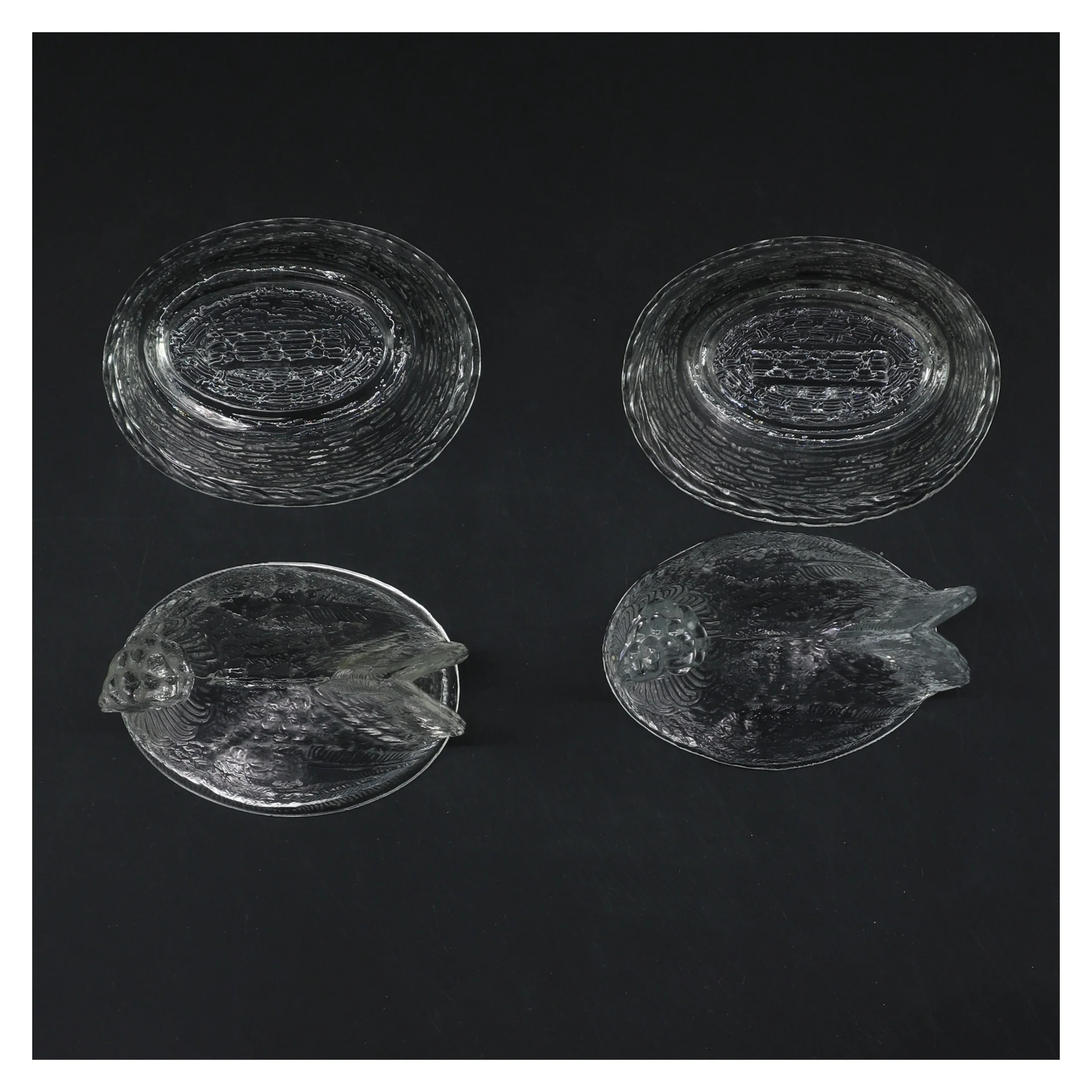 Glas høne skåle sæt (str. 10x9 cm)