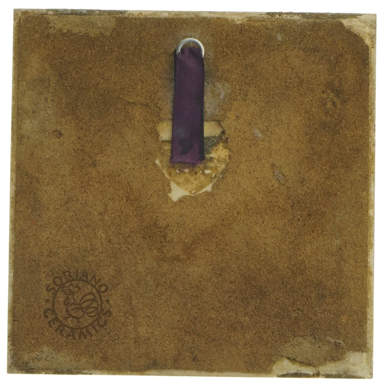 Keramisk vægdekoration med tekst (str. 15,5x15,5 cm)