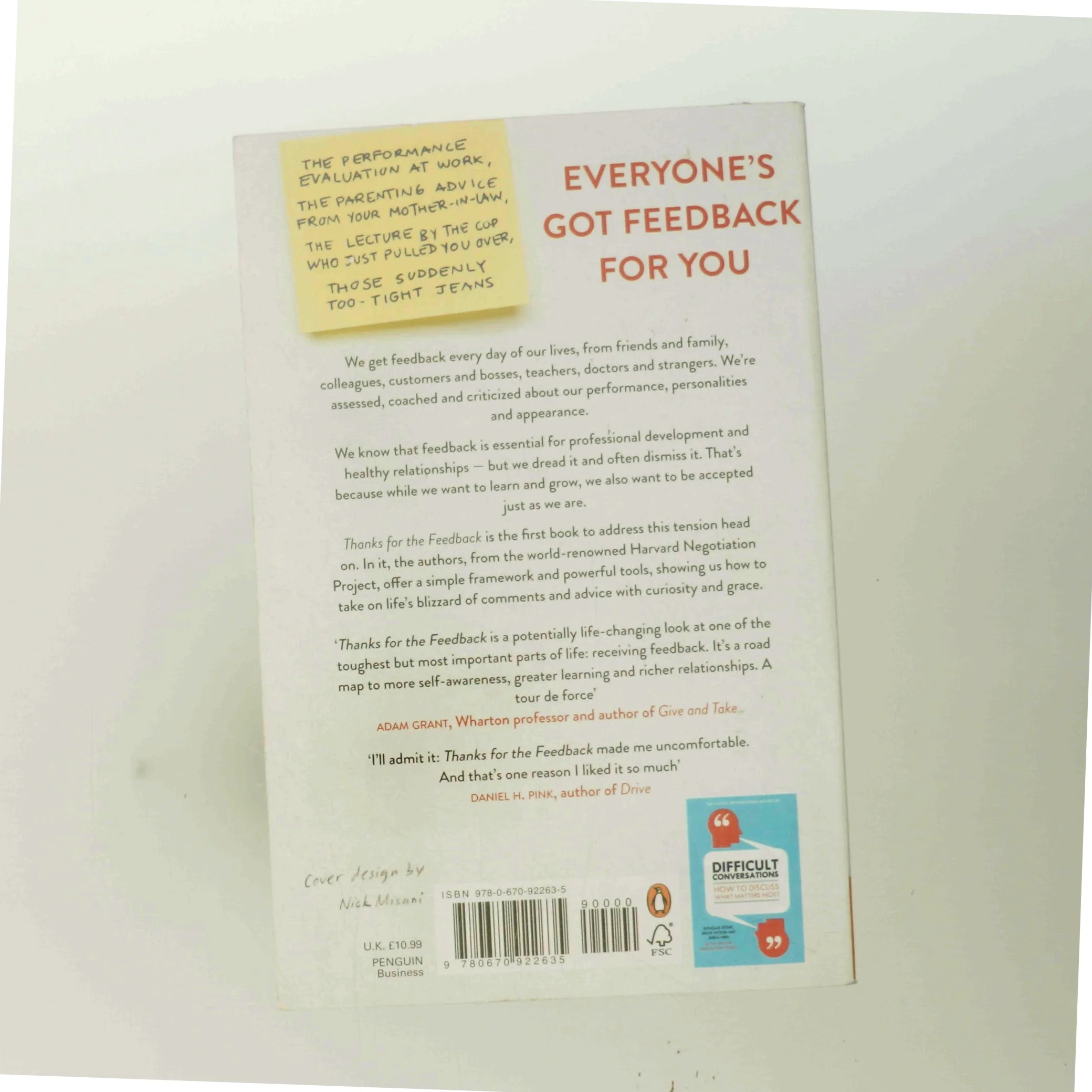 Thanks for the feedback : the science and art of receiving feedback well (even when it is off base, unfair, poorly delivered, and, frankly, you're not in the mood) af Douglas Stone (Bog)
