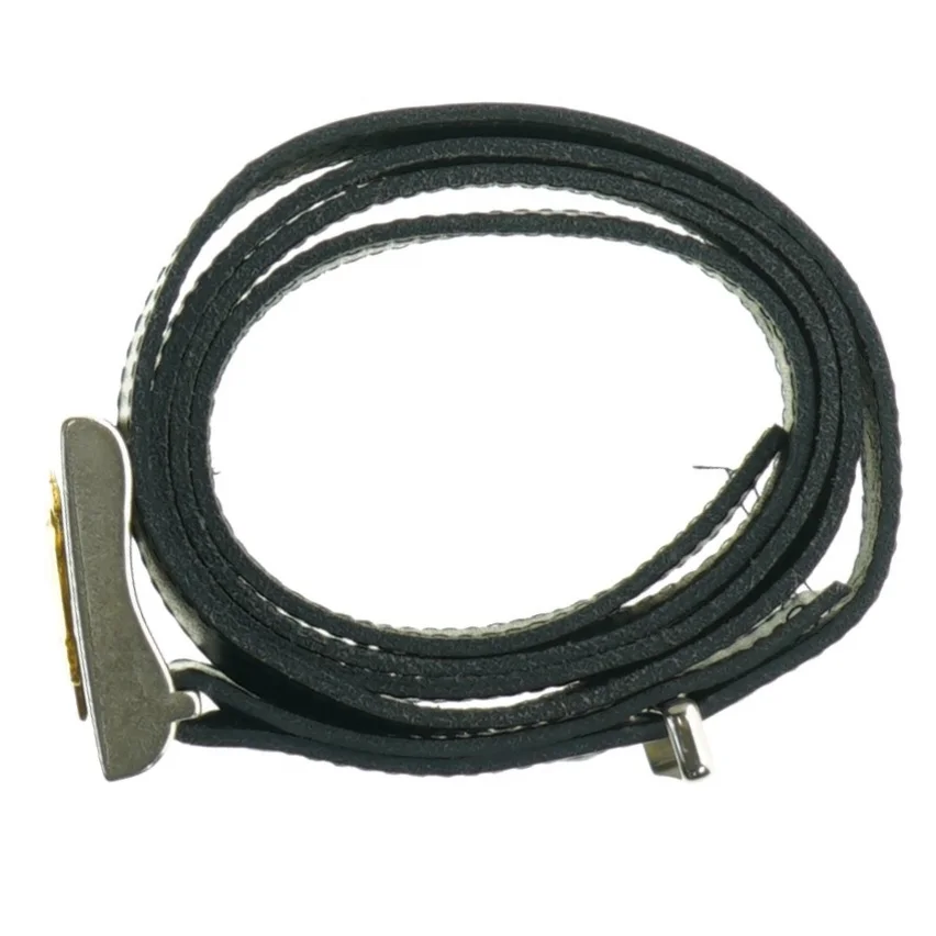 Læderbælte med metalspænde (str. 92 til 102 cm)