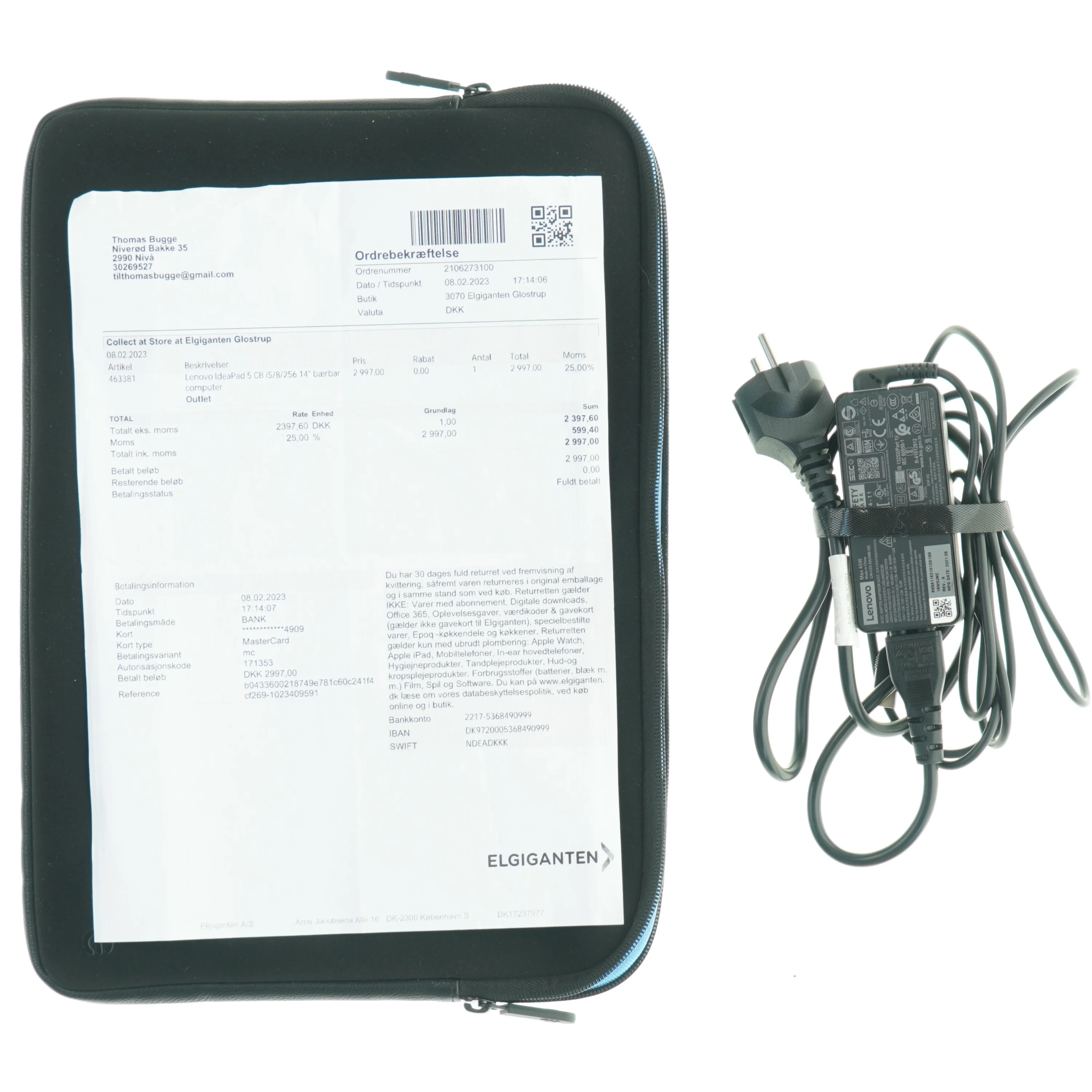 Lenovo Chromebook og etui fra Google (str. 32 x 22 cm)