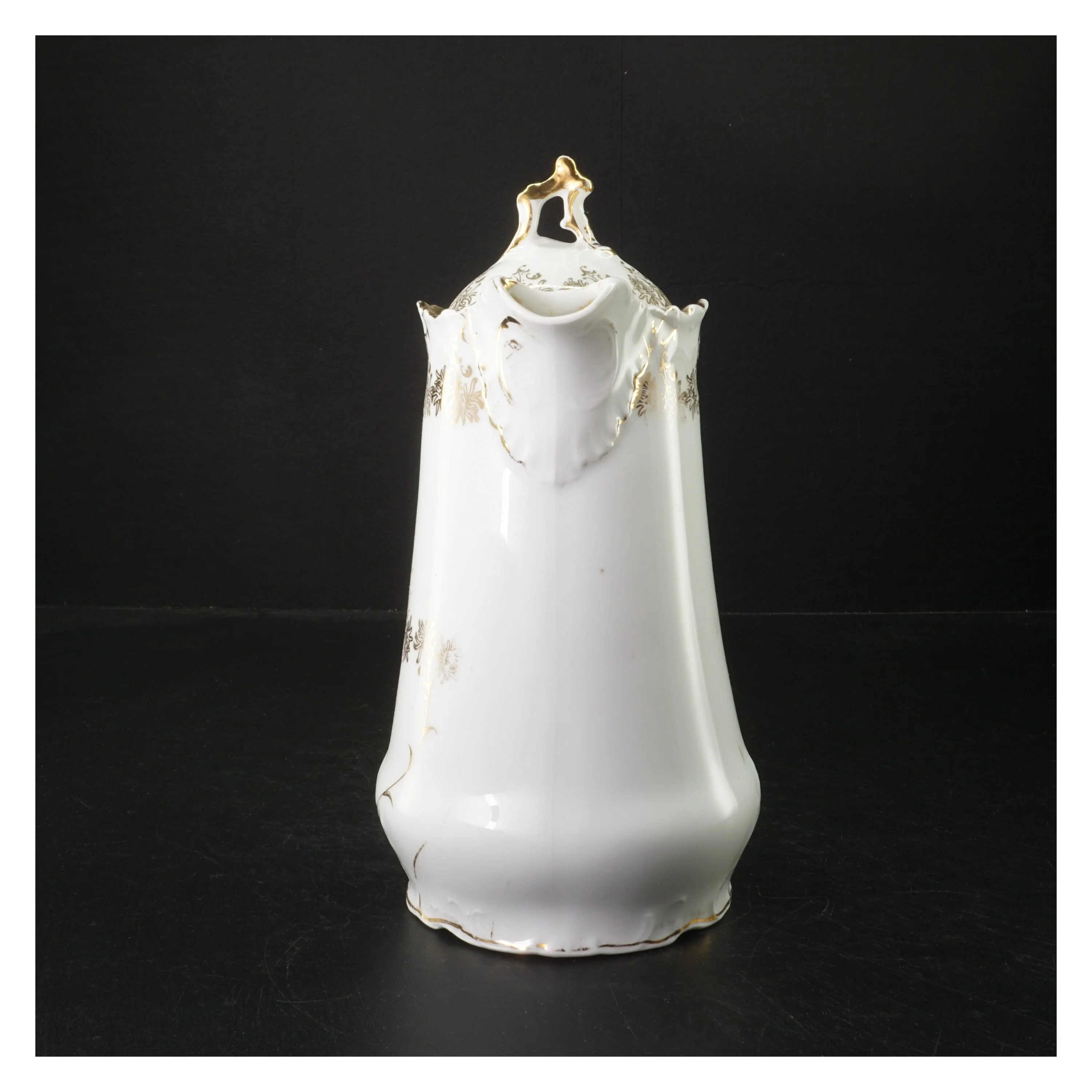 Porcelænskande med gulddetaljer (str. 24,5 cm)