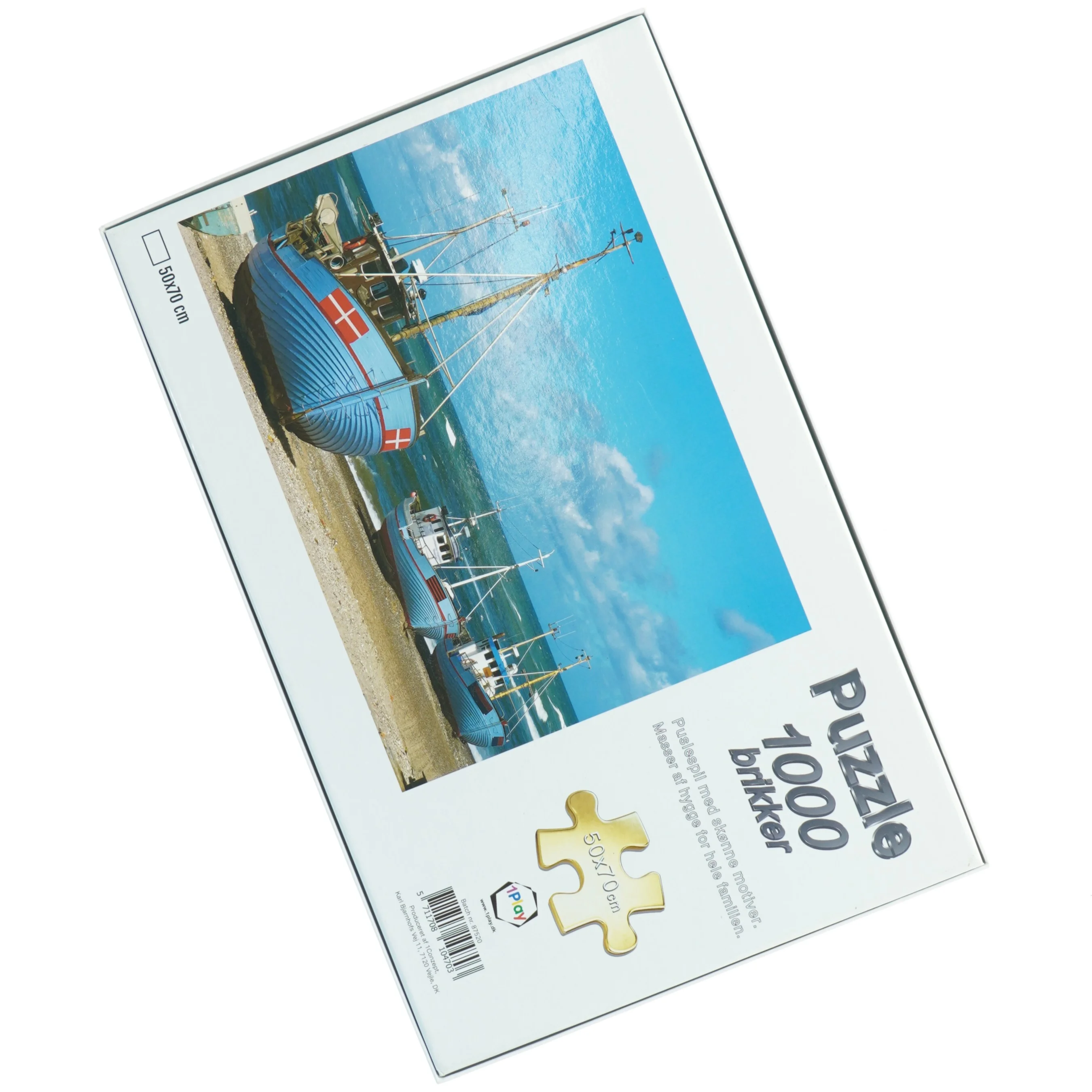 Puslespil med bådmotiv, 1000 brikker (str. 50 x 70 cm)