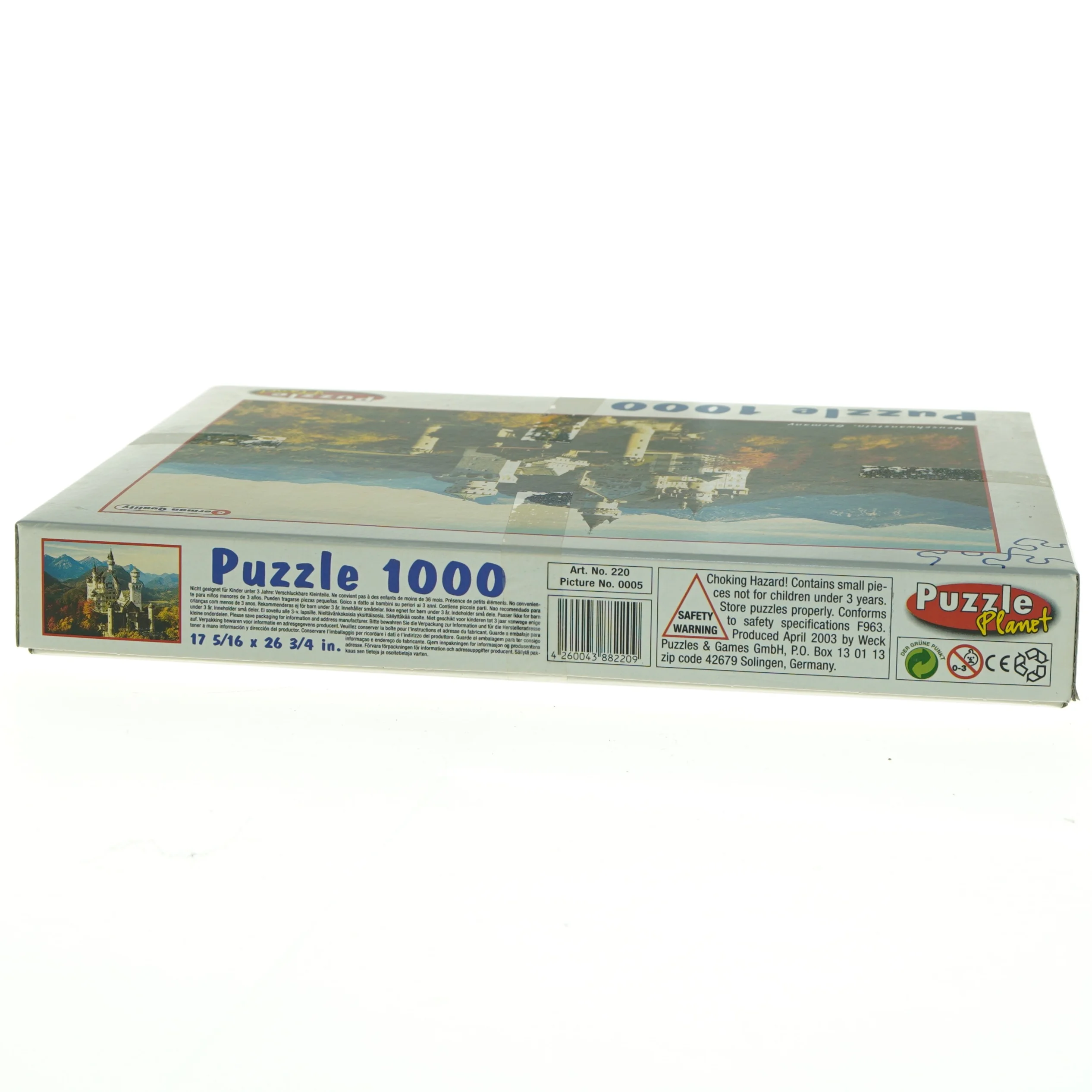 Puslespil med Neuschwanstein-slottet fra Puzzle Planet (str. 44 x 68 cm)