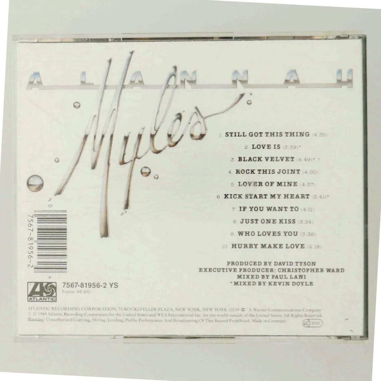Alannah Myles CD fra Atlantic Records