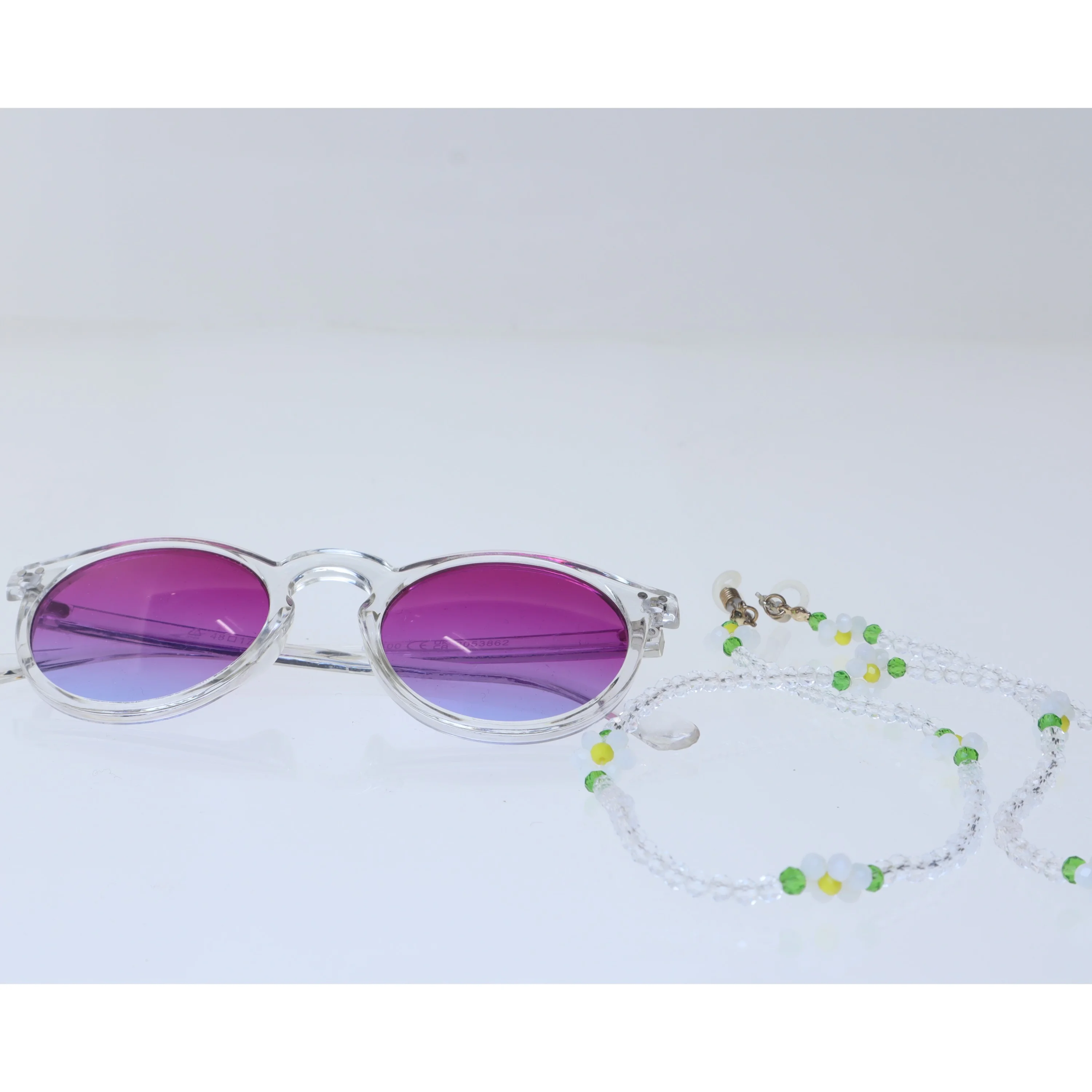 Solfarvede solbriller med brillestrop (str. 13 cm og 68 cm)