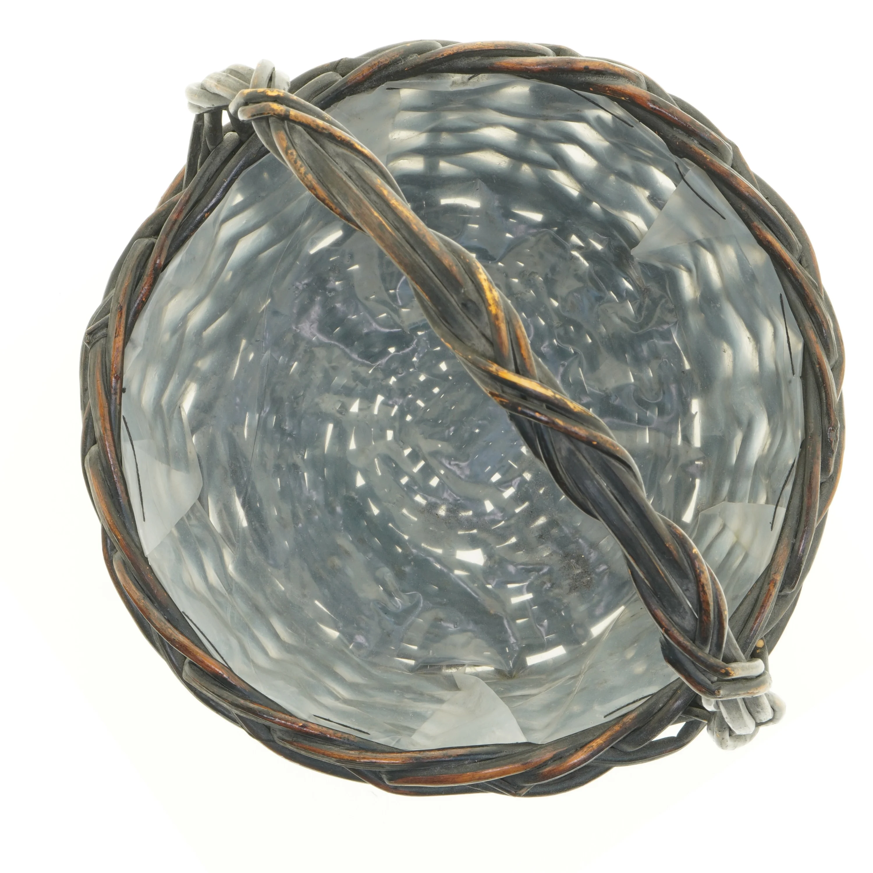 Fletkurv med plast indsats (str. Ø 35 cm)