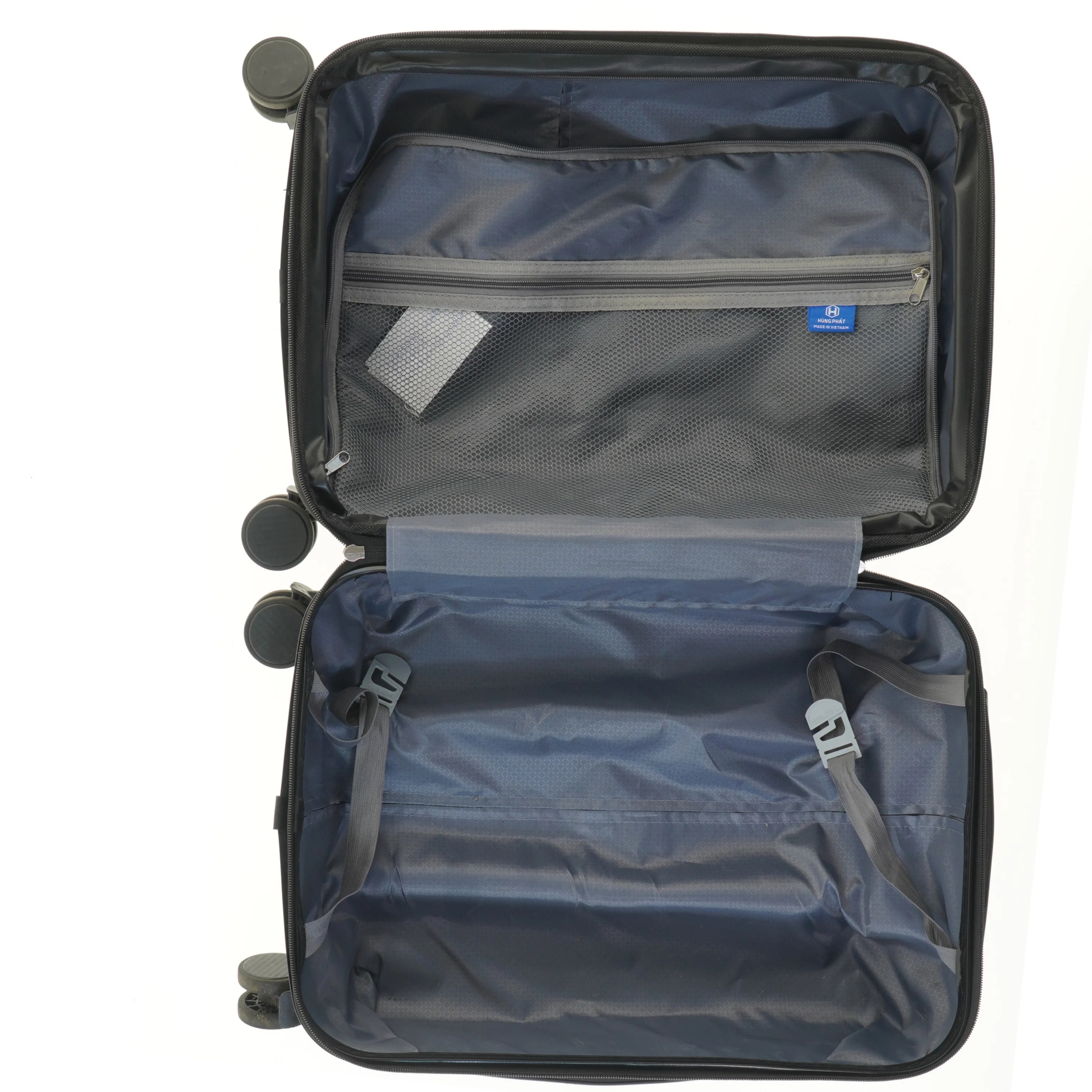 Grå kabinekuffert med hjul fra Uzo (str. 47x34 cm)