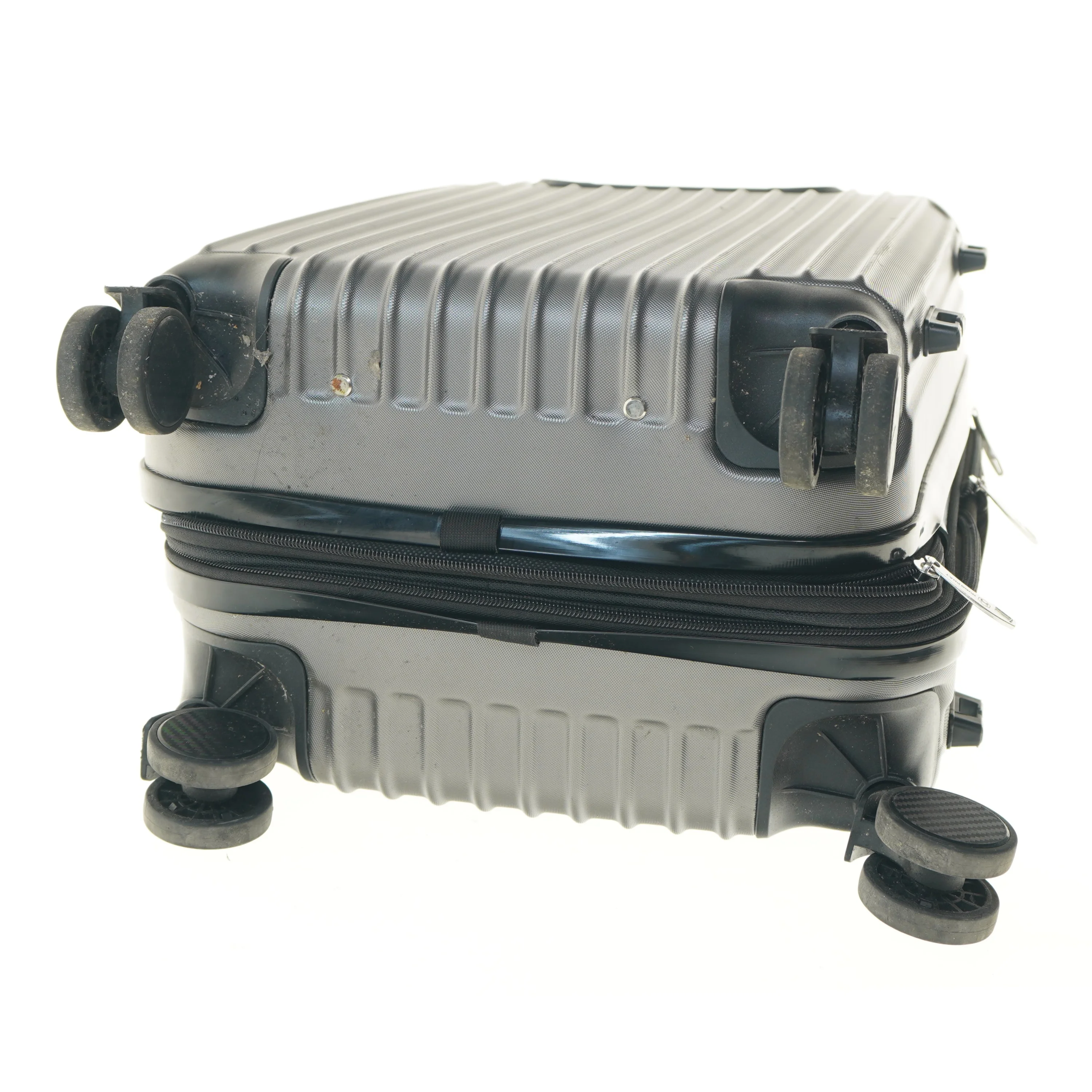 Grå kabinekuffert med hjul fra Uzo (str. 47x34 cm)