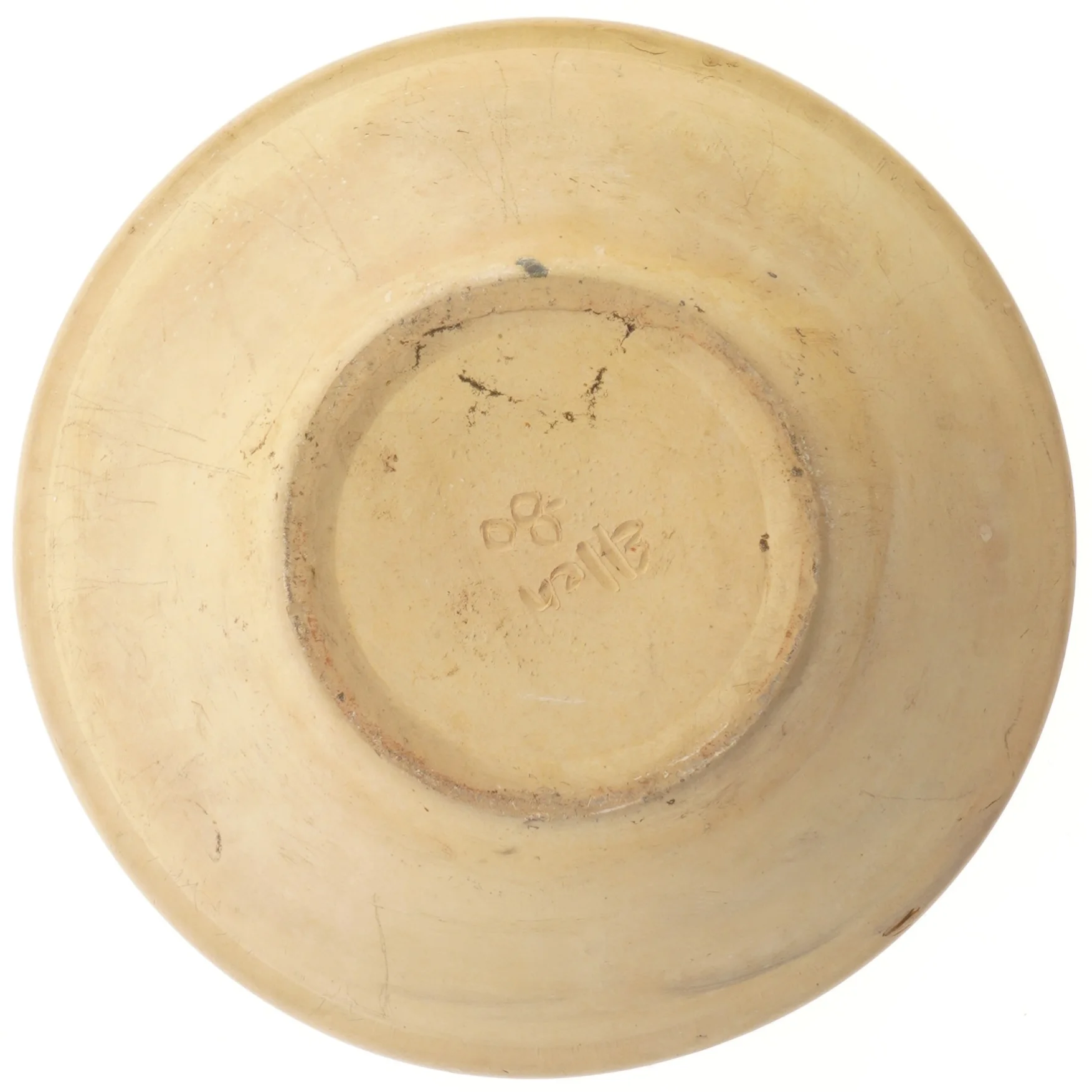 Keramisk dekorationsskål med farverigt motiv (str. Ø 34x11 cm)