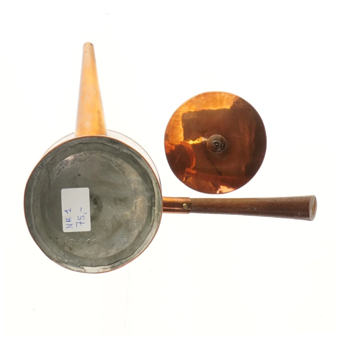 Kobber vandkande med låg (str. 18 cm)