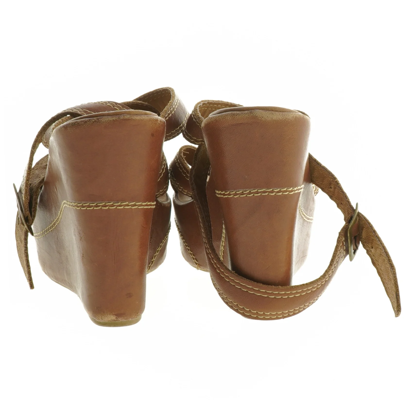 Brune kilehæl sandaler i størrelse 39 fra M.officer (str. 39 )